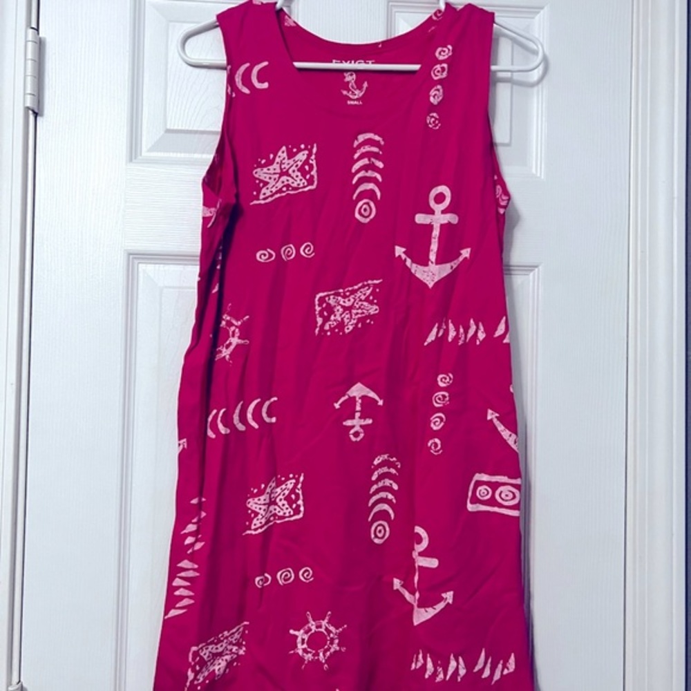 Pink sleeveless anchor starfish dress small‎